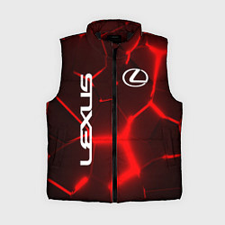 Женский жилет ЛЕКСУС КРАСНЫЕ 3Д ПЛИТЫ, цвет: 3D-черный