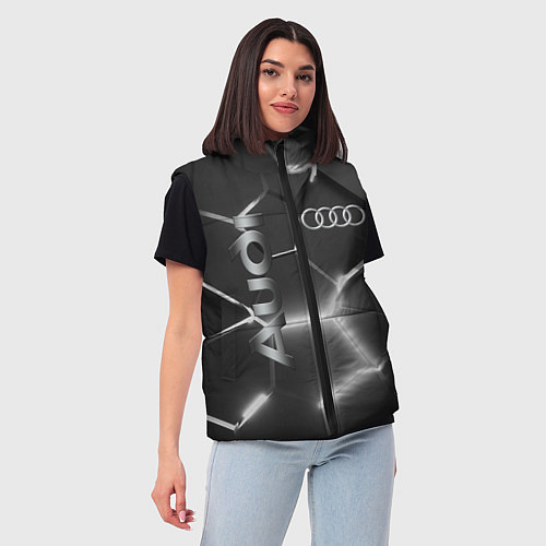Женский жилет AUDI GREY 3D ПЛИТЫ / 3D-Светло-серый – фото 3