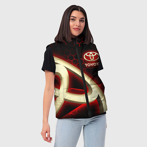 Женский жилет Тойота Toyota / 3D-Черный – фото 3