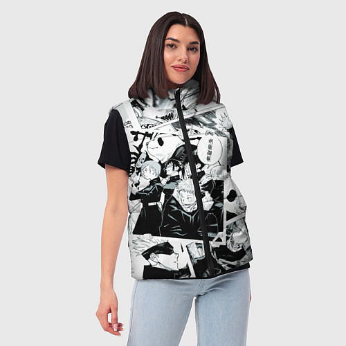 Женский жилет Магическая битва Jujutsu Kaisen манга / 3D-Черный – фото 3