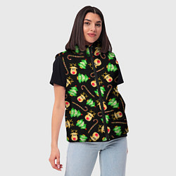 Женский жилет Олени, елки и карамель, цвет: 3D-светло-серый — фото 2