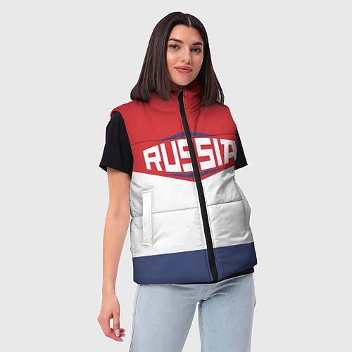 Женский жилет Russia / 3D-Черный – фото 3