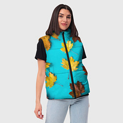 Женский жилет Кленовый листочек, цвет: 3D-черный — фото 2