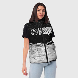 Женский жилет Линкин Парк Лого Рок ЧБ Linkin Park Rock, цвет: 3D-черный — фото 2