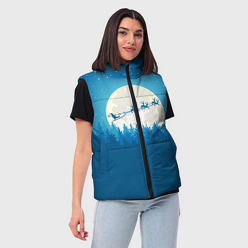 Женский жилет Санта с Оленями / 3D-Красный – фото 3