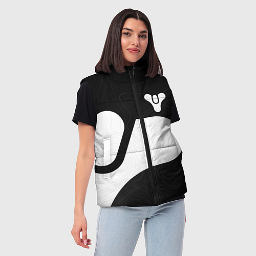 Женский жилет DESTINY 2 LOGO WHITE / 3D-Черный – фото 3