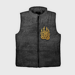 Женский жилет Волчий отпечаток золотом Символ Велеса, цвет: 3D-черный