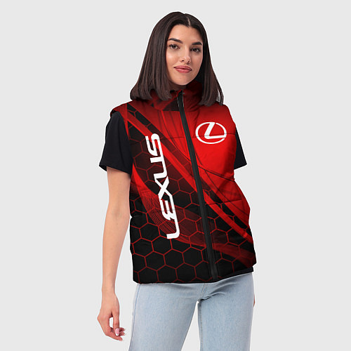 Женский жилет LEXUS RED GEOMETRY ЛЕКСУС / 3D-Черный – фото 3