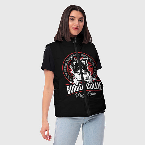 Женский жилет Бордер-Колли Border Collie / 3D-Черный – фото 3