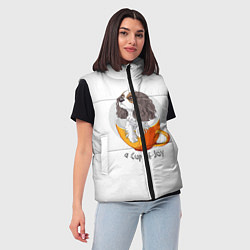 Женский жилет Кавалер Кинг Чарльз Спаниель, цвет: 3D-черный — фото 2