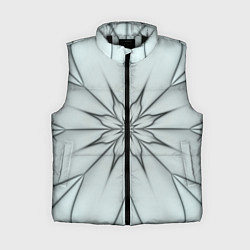Женский жилет Абстрактный цветок Серо-голубой 1-30, цвет: 3D-черный