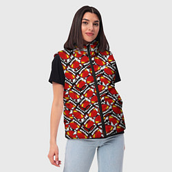 Женский жилет Geometry Dash: Demons Pattern, цвет: 3D-светло-серый — фото 2