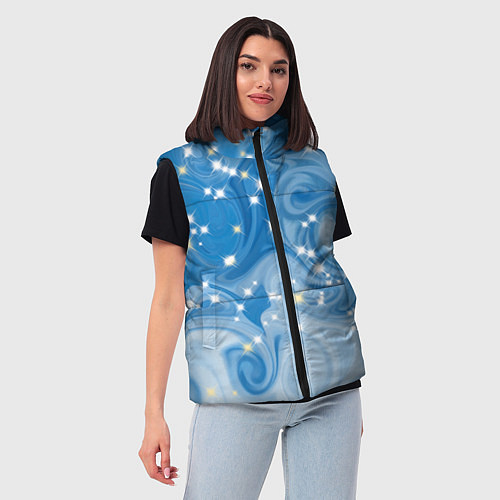 Женский жилет Голубая метелица / 3D-Черный – фото 3