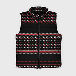 Женский жилет НОВОГОДНИЙ ПАТТЕРН SWEATER, цвет: 3D-черный