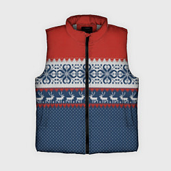 Женский жилет НОВОГОДНИЙ УЗОР С ОЛЕНЯМИ