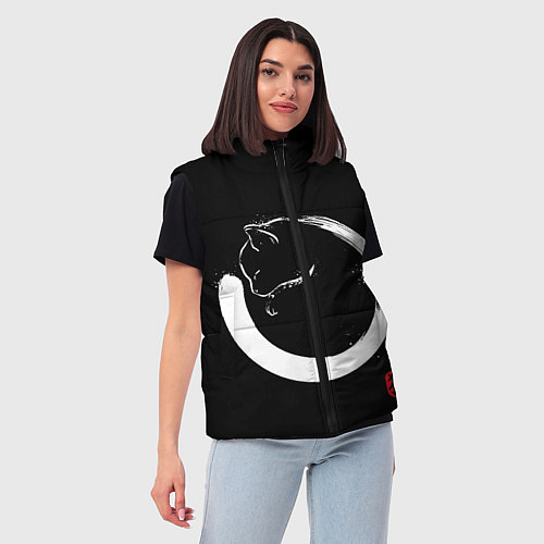 Женский жилет Кошечка спит на тебе Инь Янь / 3D-Красный – фото 3