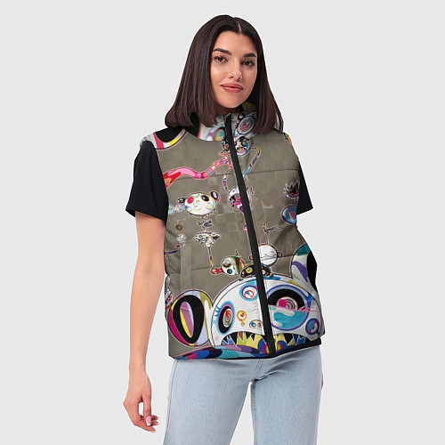 Женский жилет Takashi Murakami арт с языками / 3D-Светло-серый – фото 3