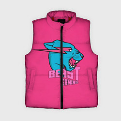 Женский жилет Mr Beast Gaming Full Print Pink edition, цвет: 3D-красный