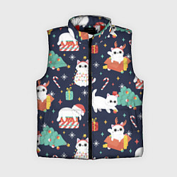 Женский жилет Новогодние Котята 2022, цвет: 3D-красный
