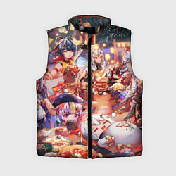 Женский жилет Новый год в геншин импакте все герои, цвет: 3D-черный