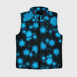 Женский жилет НОВОГОДНИЕ НЕОНОВЫЕ СНЕЖИНКИ 2022 НОВЫЙ ГОД, цвет: 3D-красный