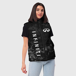 Женский жилет Infiniti, Инфинити Черно серый фон, цвет: 3D-красный — фото 2