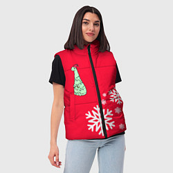 Женский жилет НОВОГОДНИЙ ДРАКОНЧИК, цвет: 3D-светло-серый — фото 2