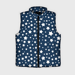 Женский жилет Белые звездочки, цвет: 3D-светло-серый