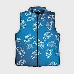 Женский жилет Merry Christmas - Новогодний паттерн, цвет: 3D-черный