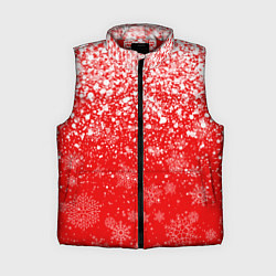 Женский жилет ЗИМА БЛИЗКО, НОВЫЙ ГОД 2022 СНЕЖИНКИ И БРЫЗГИ КРАС, цвет: 3D-красный