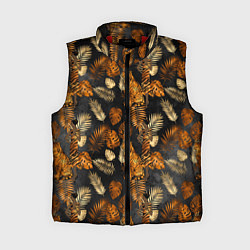Женский жилет Тигры и листья Тропики