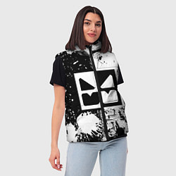 Женский жилет GEOMETRY DASH BLACK & WHITE SMILE, цвет: 3D-красный — фото 2