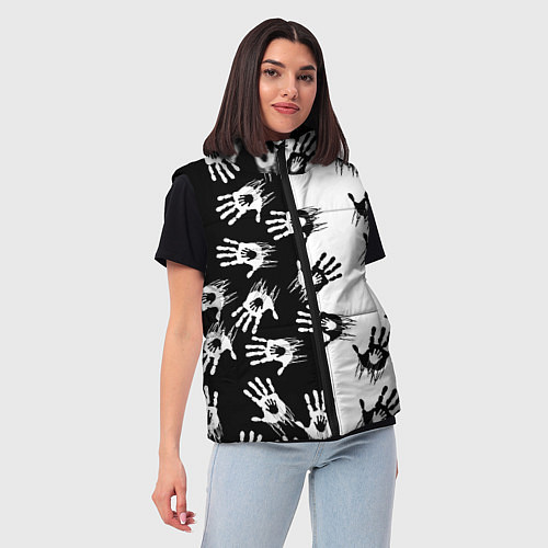 Женский жилет Death Stranding паттерн логотипов / 3D-Красный – фото 3