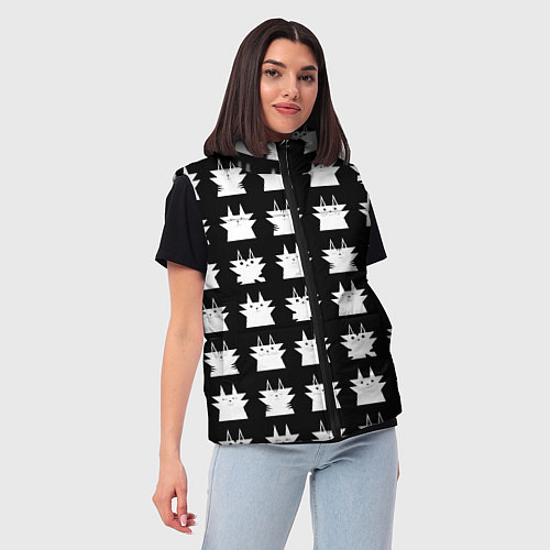 Женский жилет Мультяшные котики / 3D-Светло-серый – фото 3