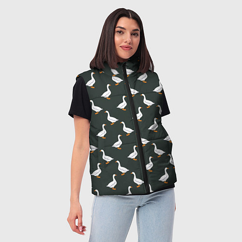 Женский жилет Гуси паттерн / 3D-Красный – фото 3