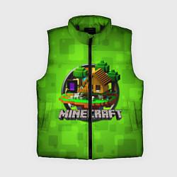 Женский жилет Minecraft Logo Green, цвет: 3D-черный