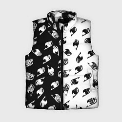 Женский жилет FAIRY TAIL BLACK WHITE ХВОСТ ФЕИ СИМВОЛЫ ЧЁРНО БЕЛ, цвет: 3D-черный