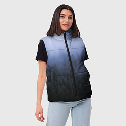 Женский жилет КРАСИВЫЙ ЛЕС В ТУМАНЕ, цвет: 3D-светло-серый — фото 2