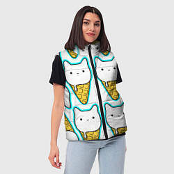 Женский жилет Гигантские коты мороженое, цвет: 3D-красный — фото 2