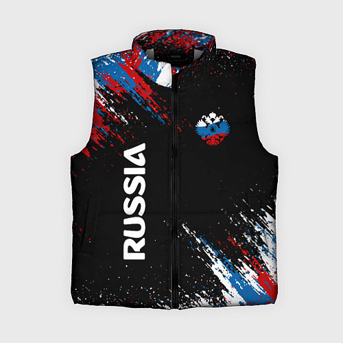 Женский жилет Russia Штрихи в цвет Флага / 3D-Светло-серый – фото 1