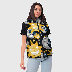 Женский жилет Солнце и Луна из FNAF Security Breach Паттерн, цвет: 3D-светло-серый — фото 2