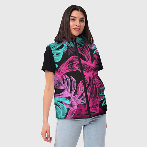 Женский жилет Папоротниковый неон / 3D-Черный – фото 3
