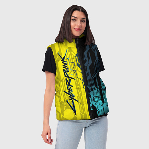 Женский жилет CYBERPUNK 2077 Логотип / 3D-Черный – фото 3