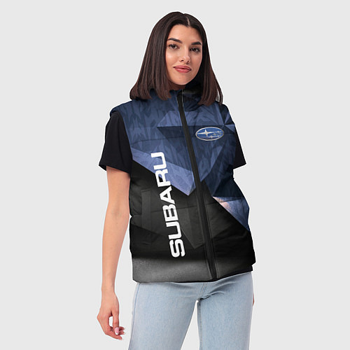 Женский жилет Subaru - Геометрия / 3D-Светло-серый – фото 3