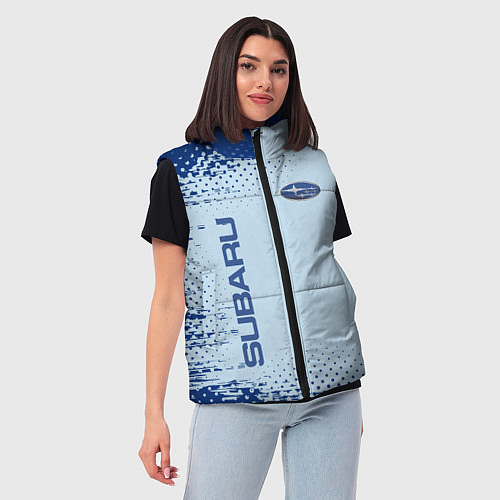 Женский жилет Subaru - Субару / 3D-Черный – фото 3