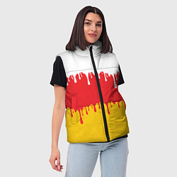 Женский жилет Северная Осетия Алания потёки, цвет: 3D-черный — фото 2