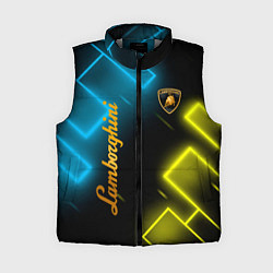 Женский жилет Lamborghini - Неоновые фигуры, цвет: 3D-светло-серый