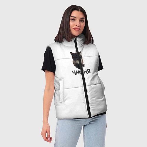 Женский жилет Кот чмоня / 3D-Светло-серый – фото 3