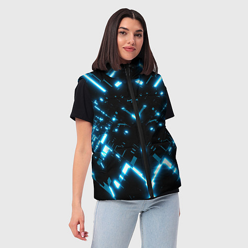 Женский жилет Силуэт электронных систем / 3D-Черный – фото 3