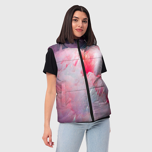 Женский жилет Абстрактный яркий космос / 3D-Светло-серый – фото 3